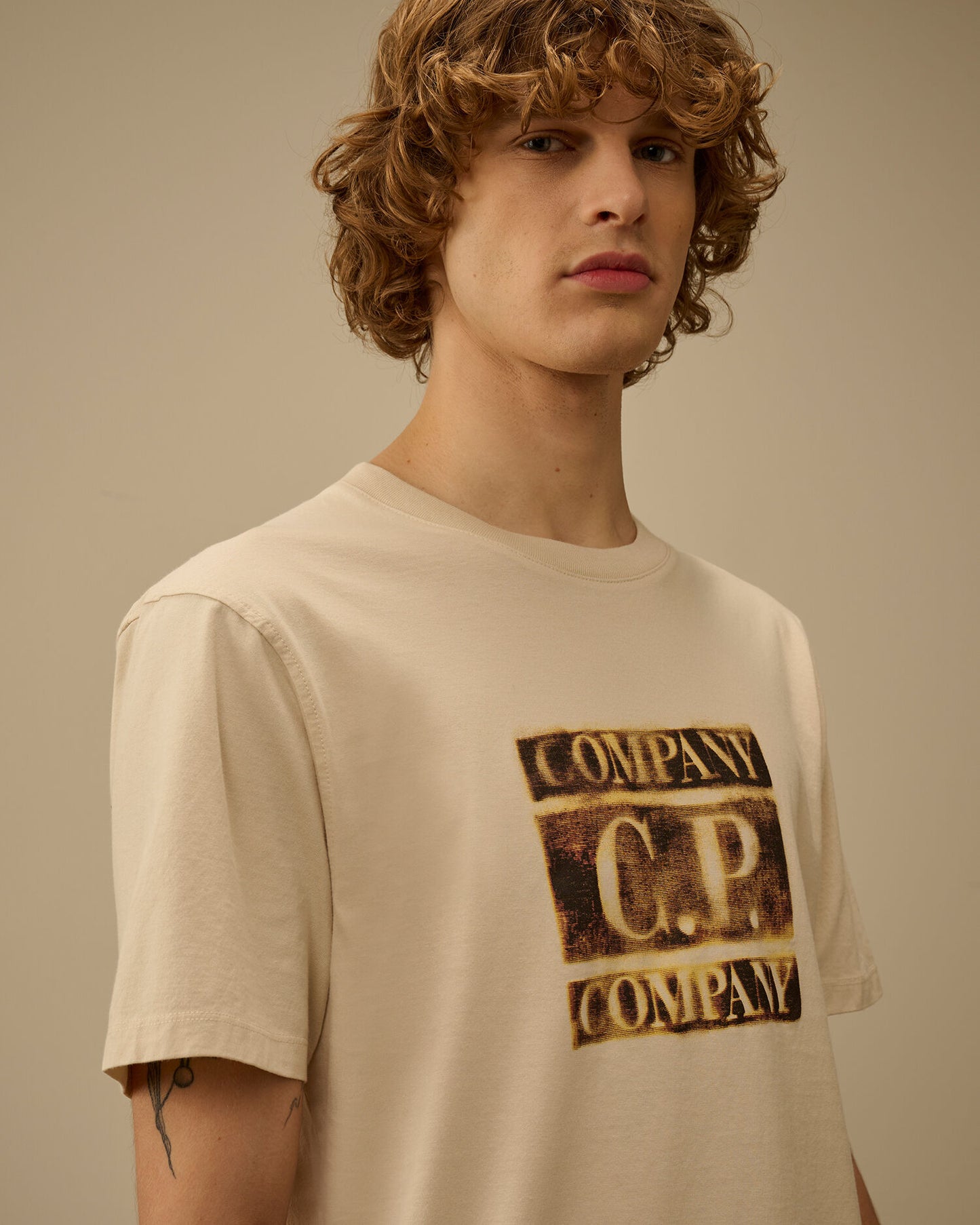 30/1 Jersey Short Sleeve Faded Logo T-Shirt, FROZEN DEW - WHITE