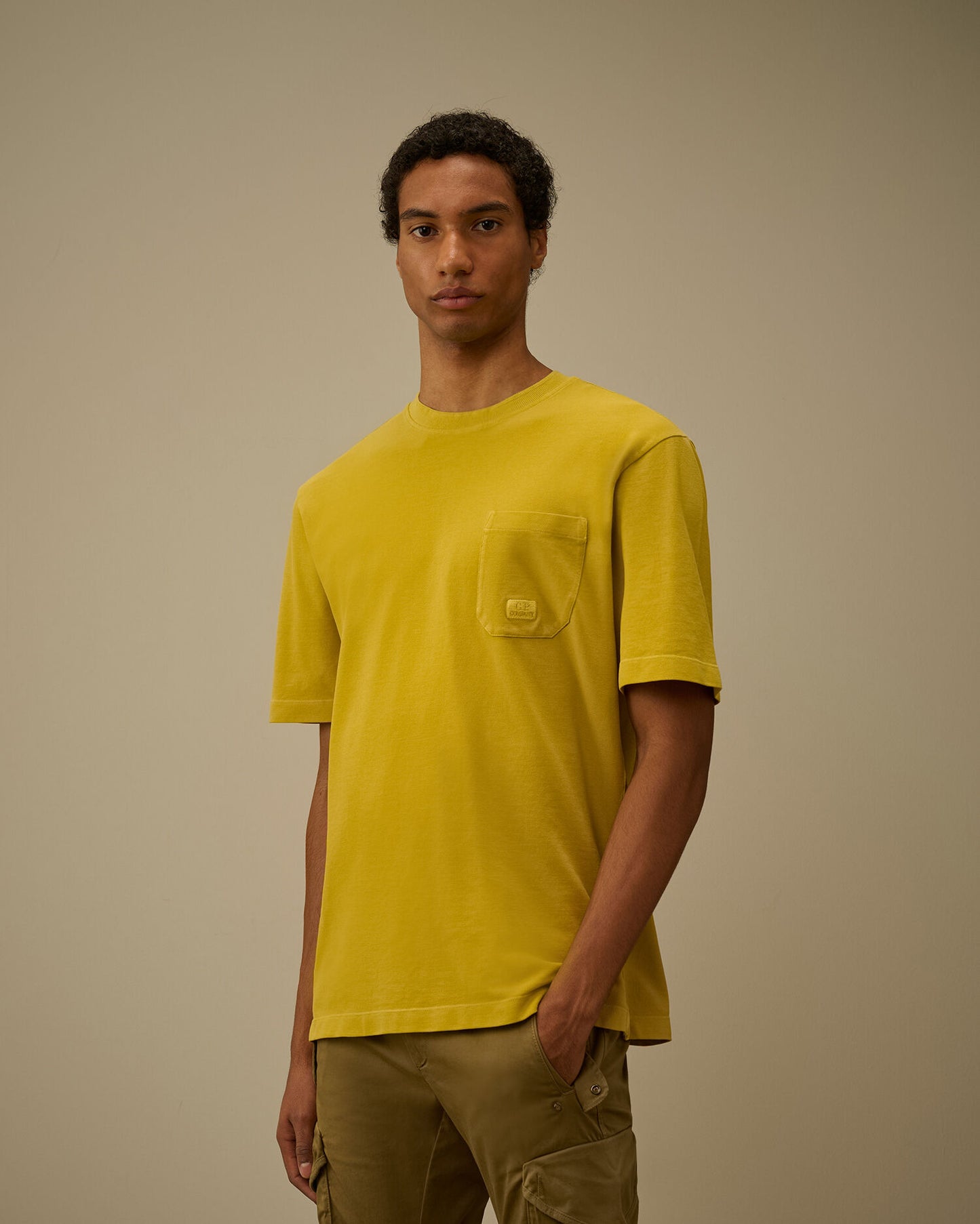 24/1 Piquet Pigment Dyed Short Sleeve T-Shirt, ANTIQUE MOSS -YELLOW