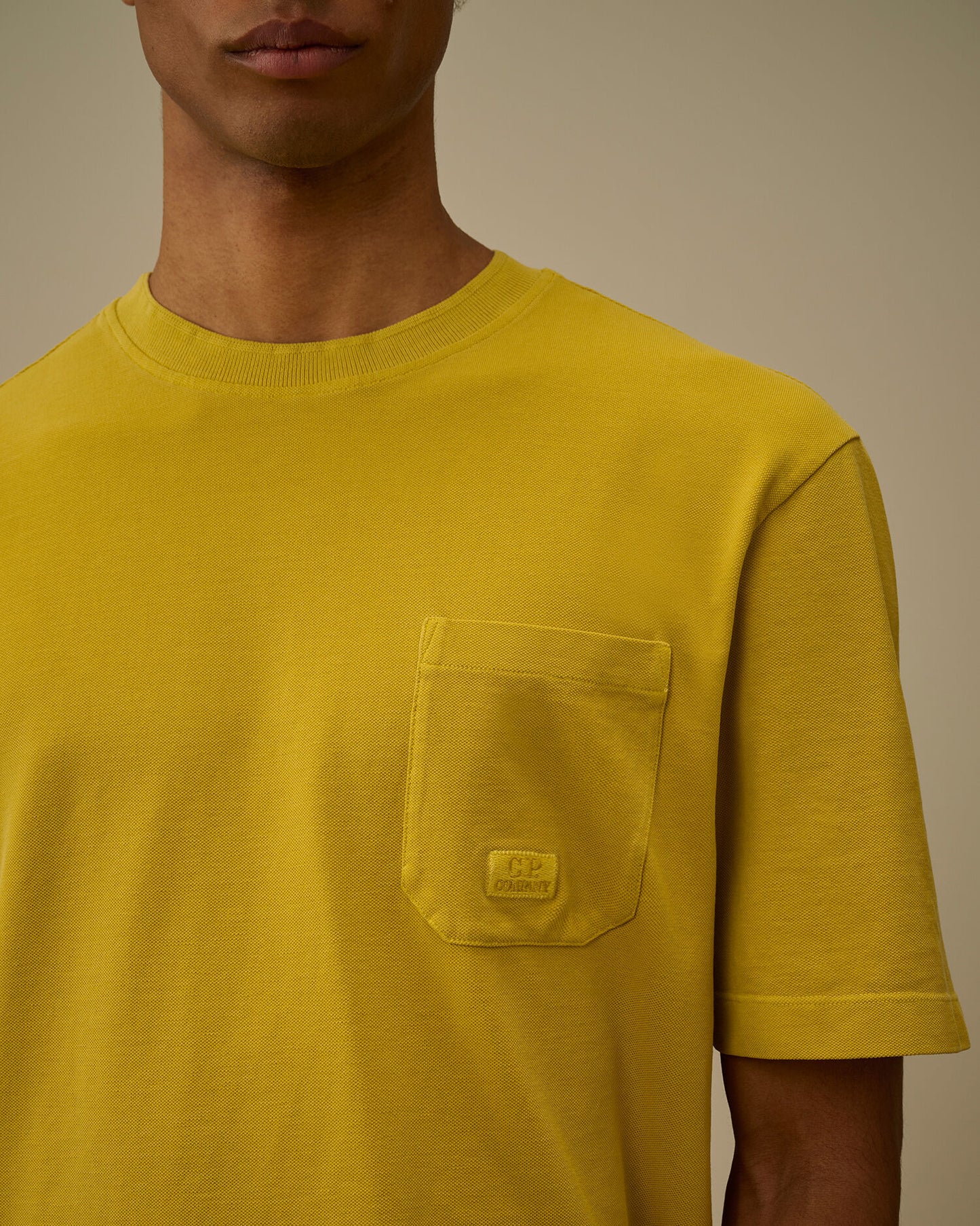 24/1 Piquet Pigment Dyed Short Sleeve T-Shirt, ANTIQUE MOSS -YELLOW