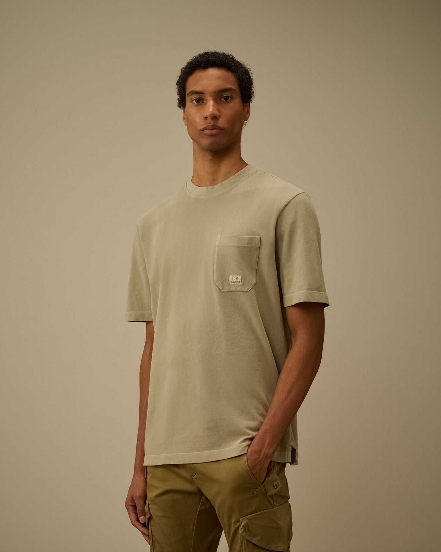 24/1 Piquet Pigment Dyed Short Sleeve T-Shirt, MOSS GRAY - GREEN