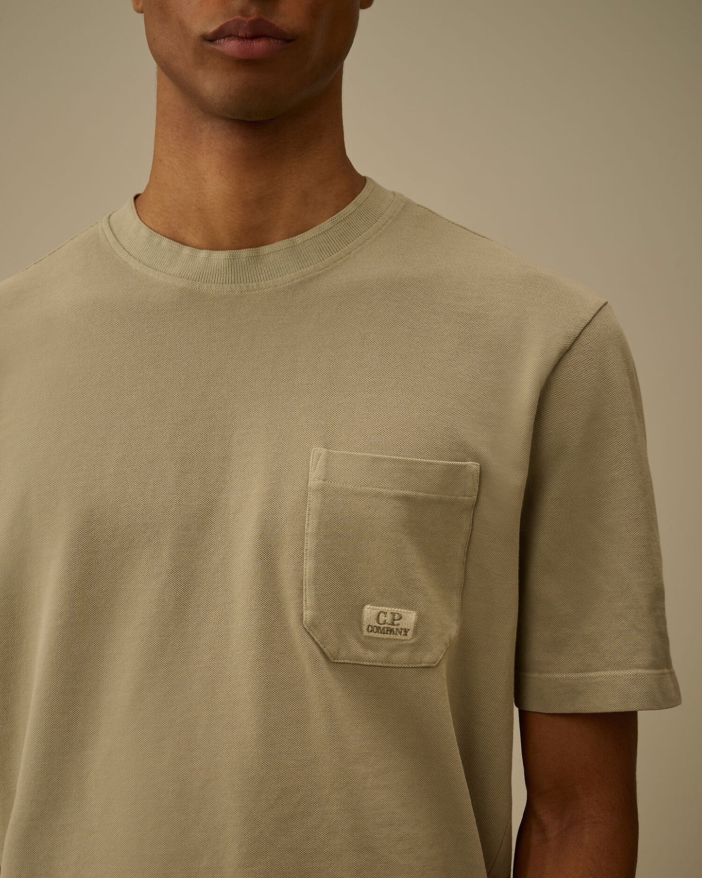 24/1 Piquet Pigment Dyed Short Sleeve T-Shirt, MOSS GRAY - GREEN
