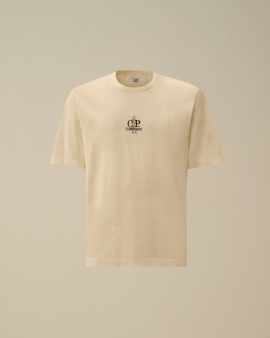 1020 Jersey Short Sleeve Embroidery T-Shirt, GAUZE WHITE