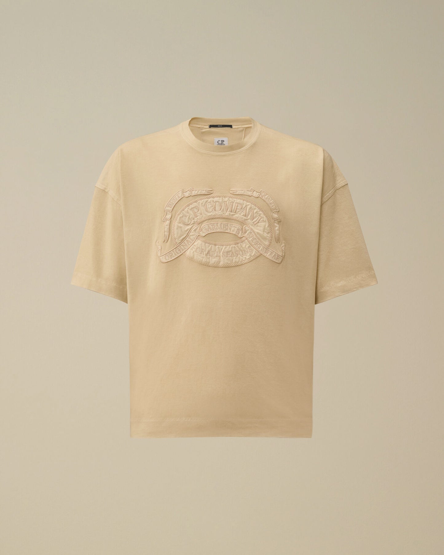 20/1 Jersey Short Sleeve Boxy Logo T-Shirt, FROZEN DEW - WHITE
