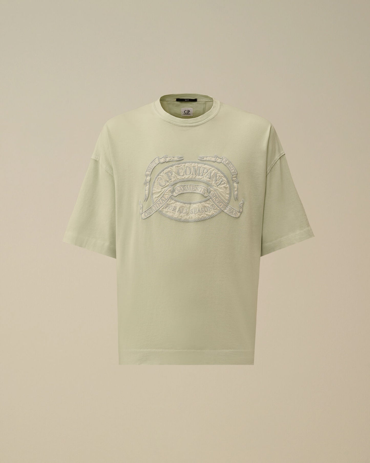 20/1 Jersey Short Sleeve Boxy Logo T-Shirt, MISTY BLUE