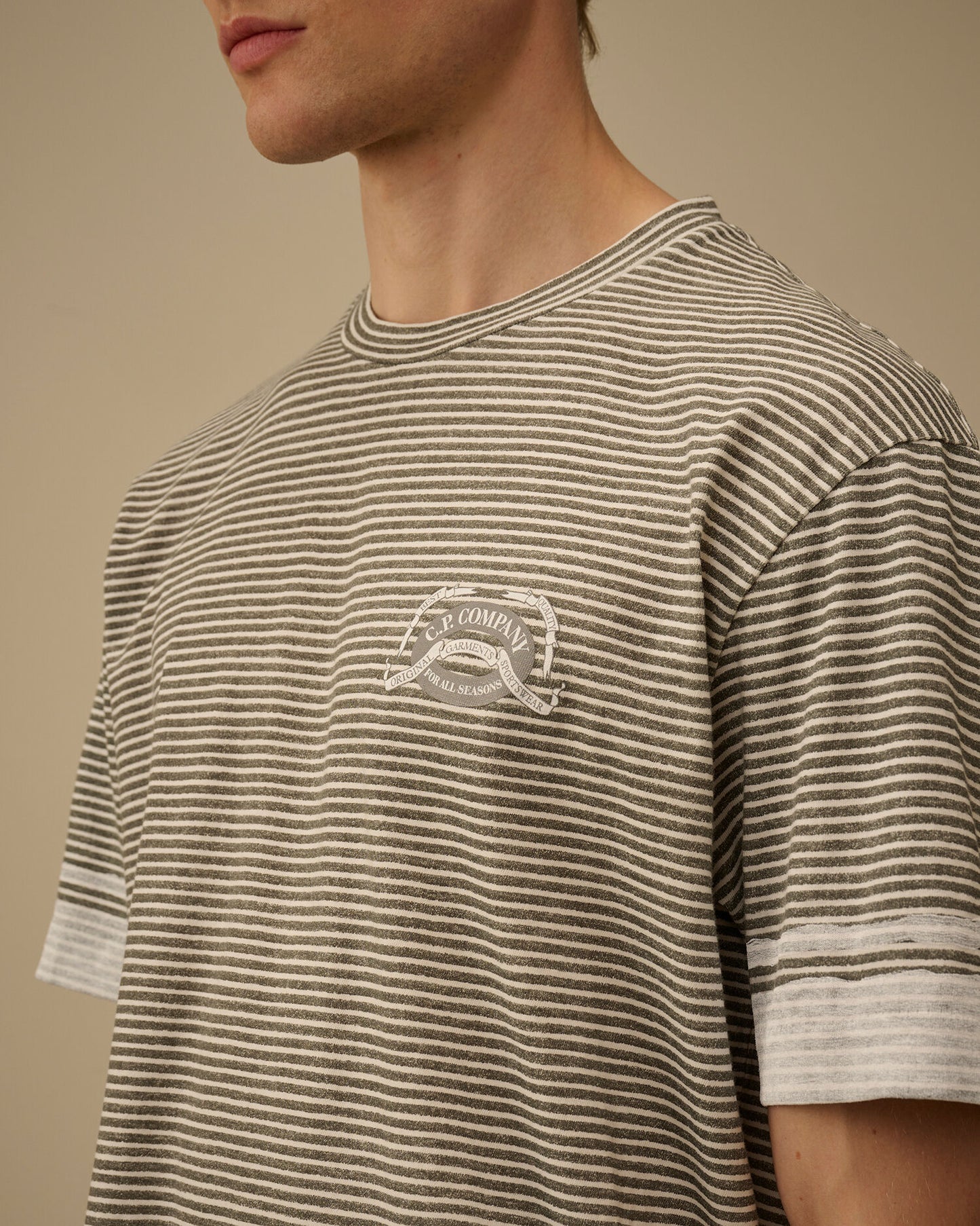 Printed Jersey 20/1 Short Sleeve Logo T-Shirt, GUNMETAL - GREY