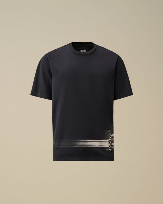 24/1 Jersey Short Sleeve Bottom Logo T-Shirt, MIDNIGHT NAVY - BLUE