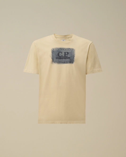 24/1 Jersey Short Sleeve Logo Label T-Shirt, FROZEN DEW - WHITE