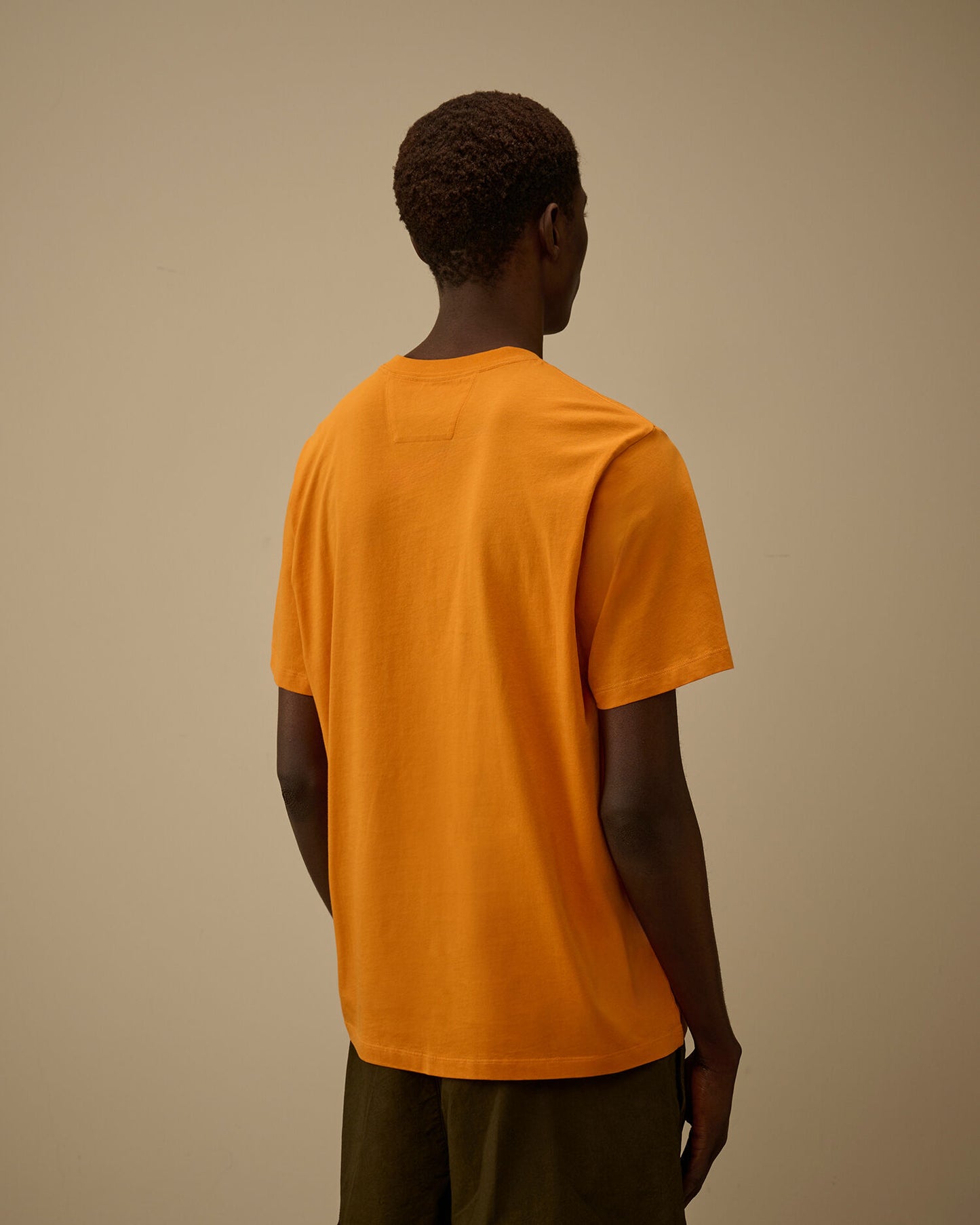 Jersey 30/1 Short Sleeve Logo Label T-Shirt, DESERT SUN - ORANGE
