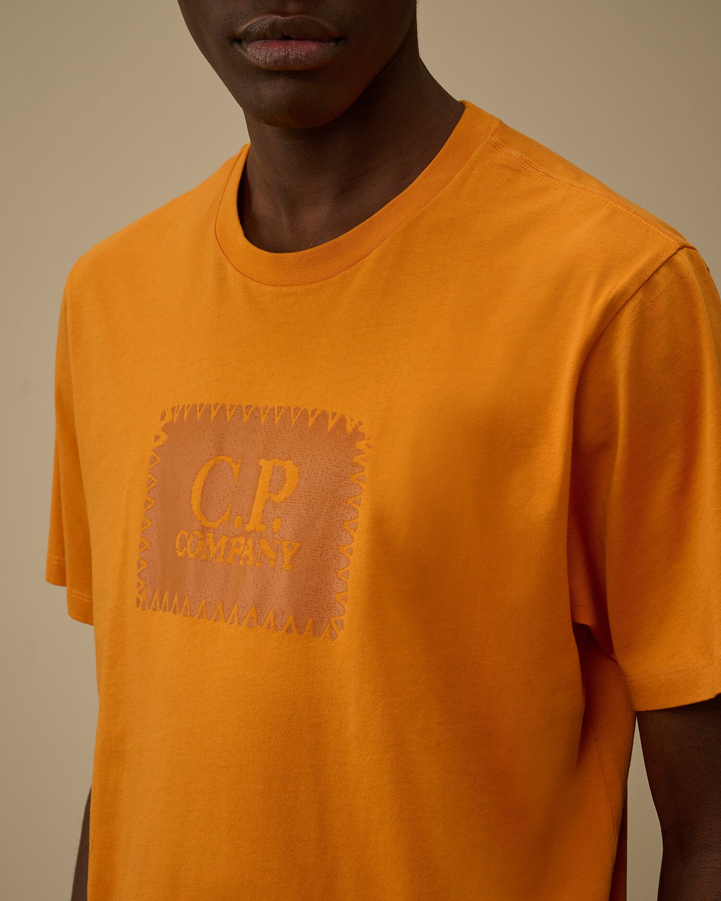 Jersey 30/1 Short Sleeve Logo Label T-Shirt, DESERT SUN - ORANGE