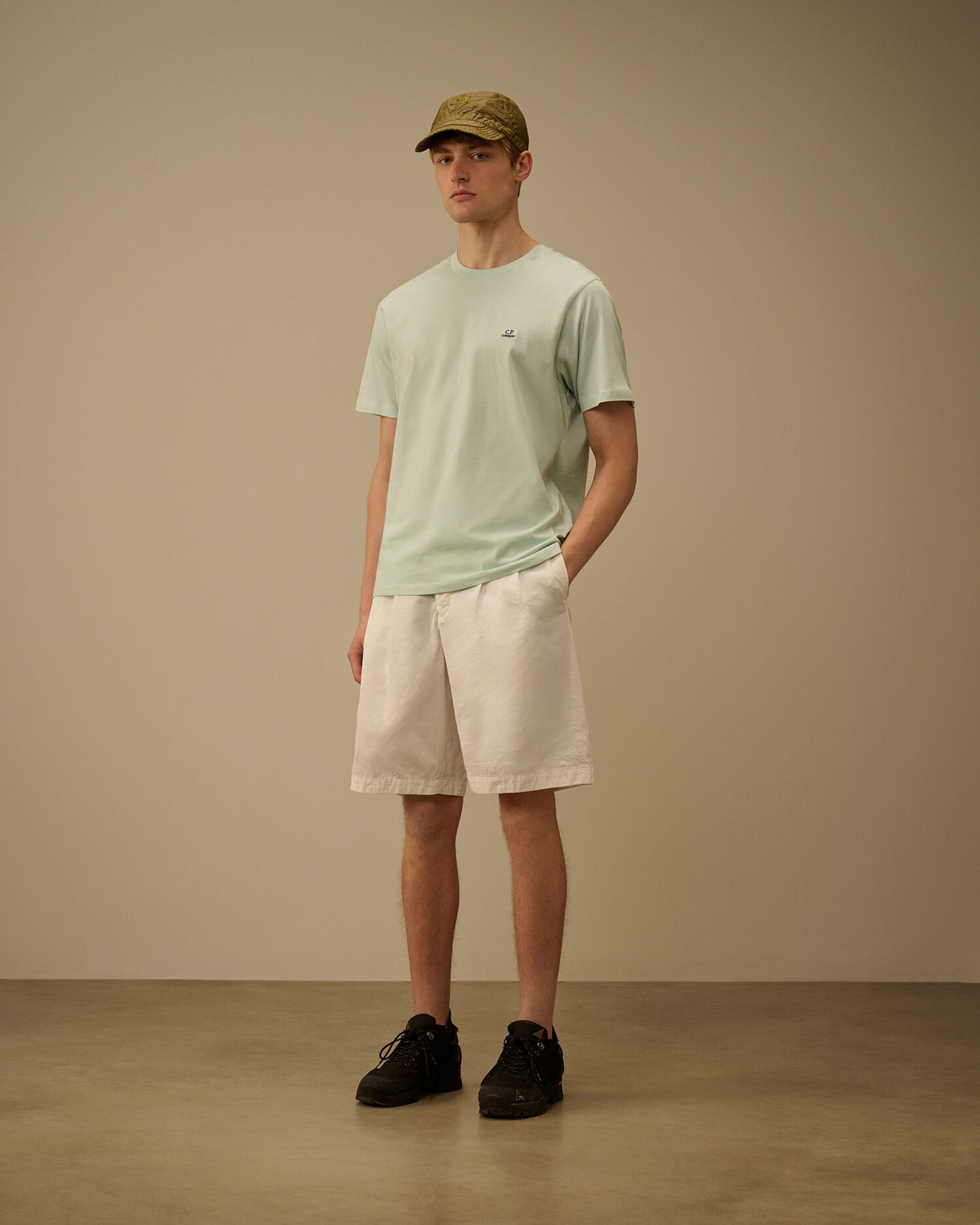 30/1 Jersey Short Sleeve Logo Patch T-Shirt, MISTY BLUE