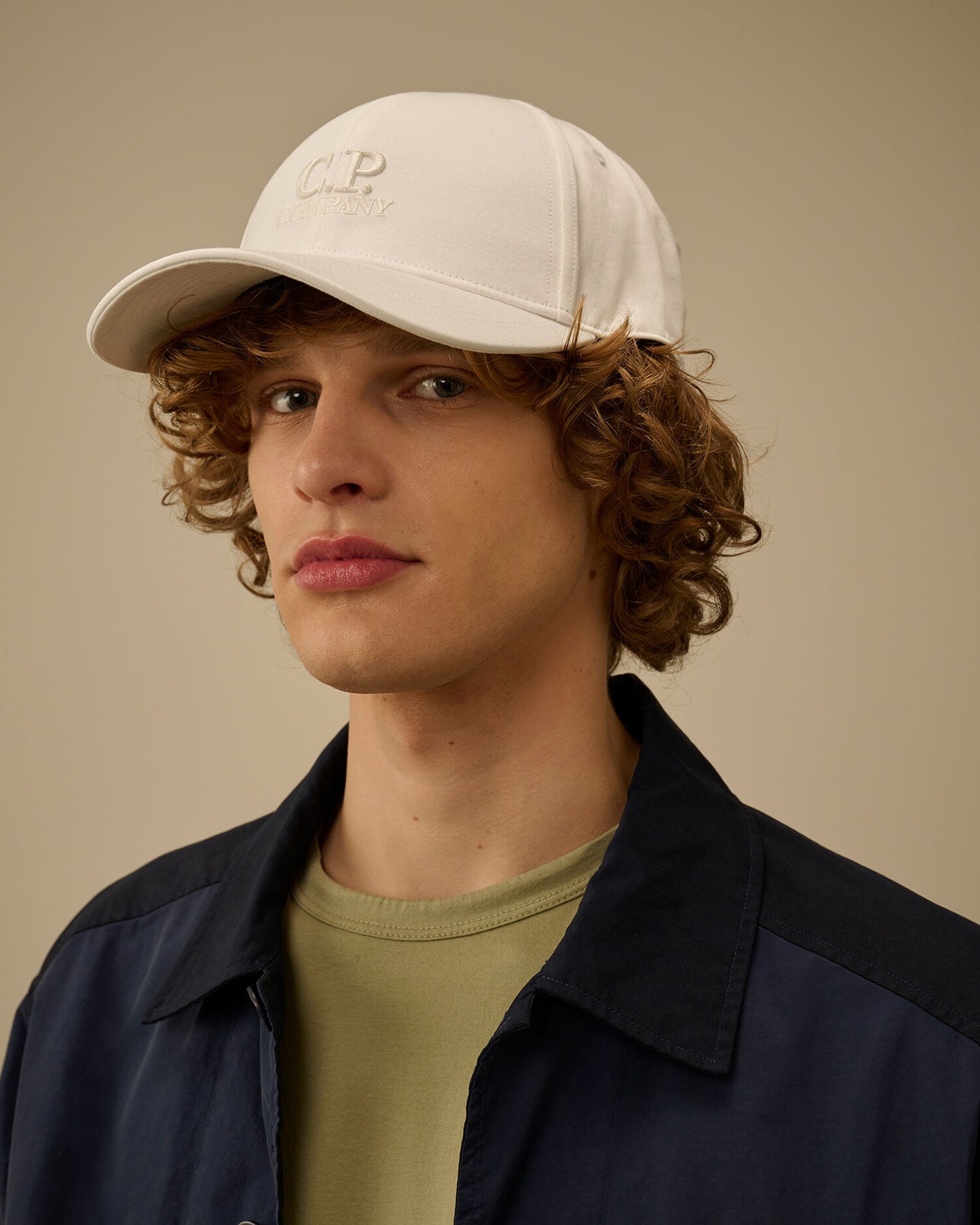 Gabardine Logo Cap, GAUZE WHITE