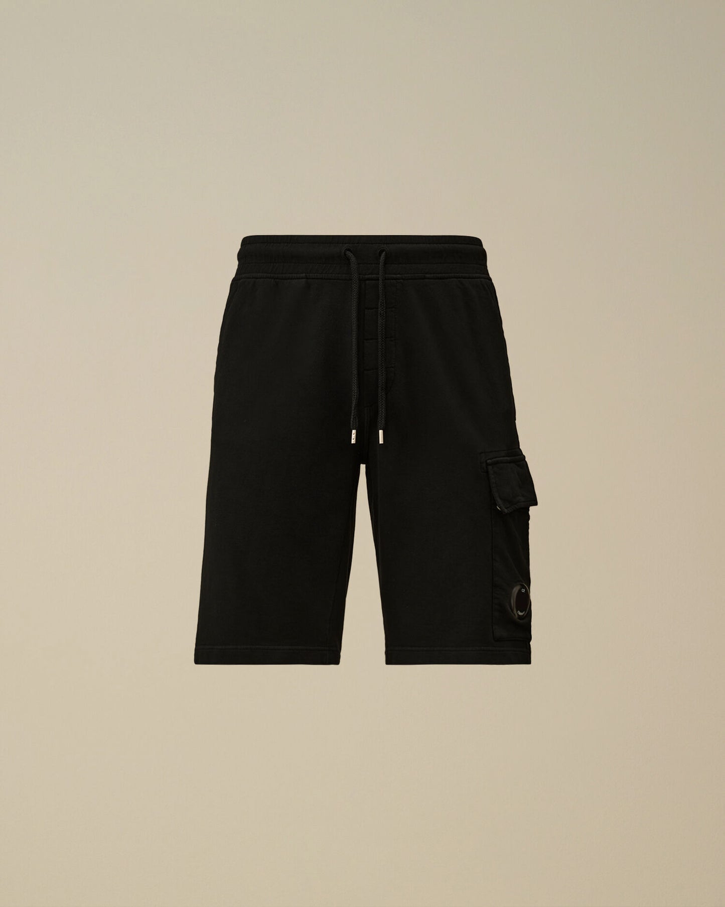 Light Fleece Cargo Lens Sweatshorts, BLACK