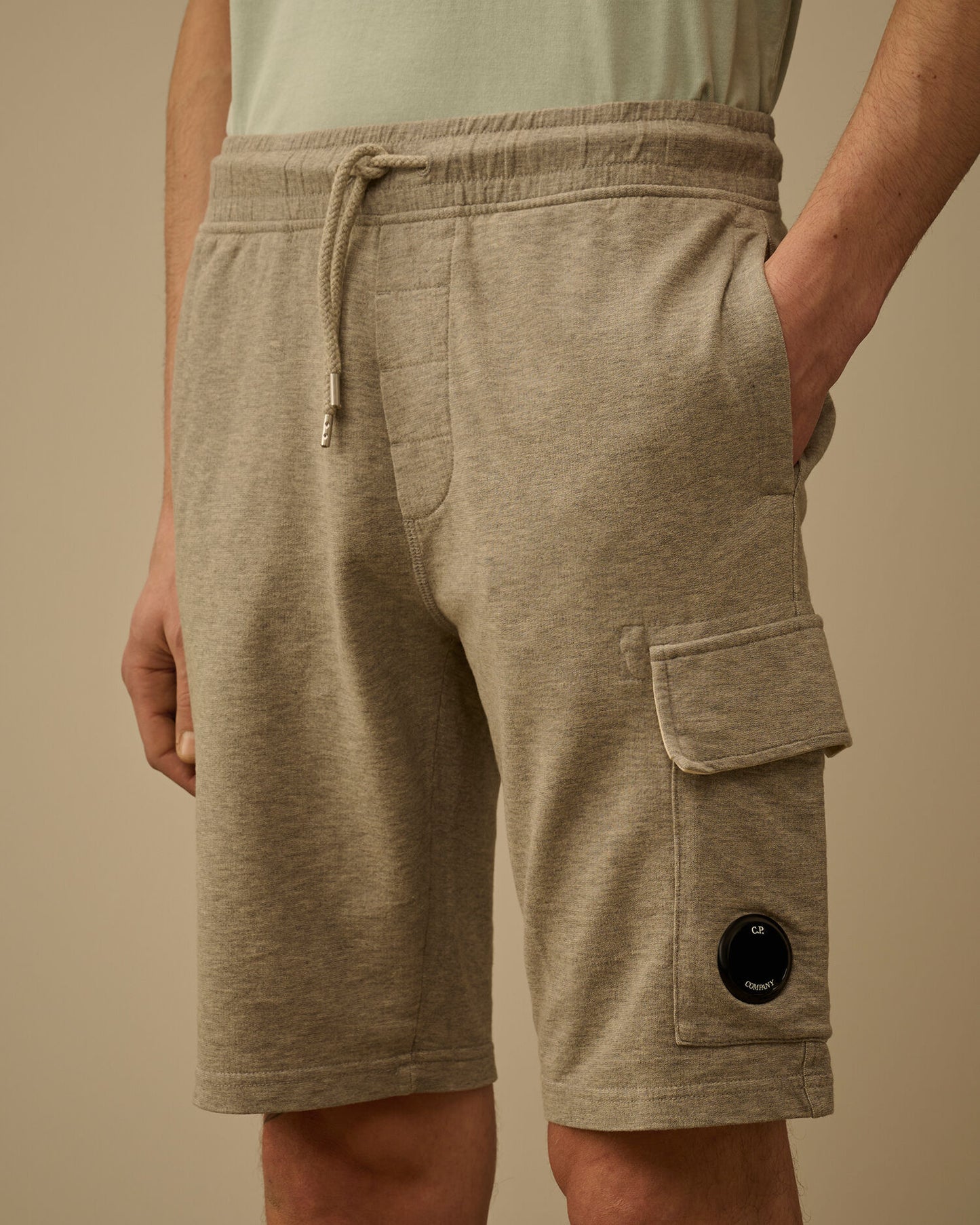 Light Fleece Cargo Lens Sweatshorts, GREYSTONE MELANGE