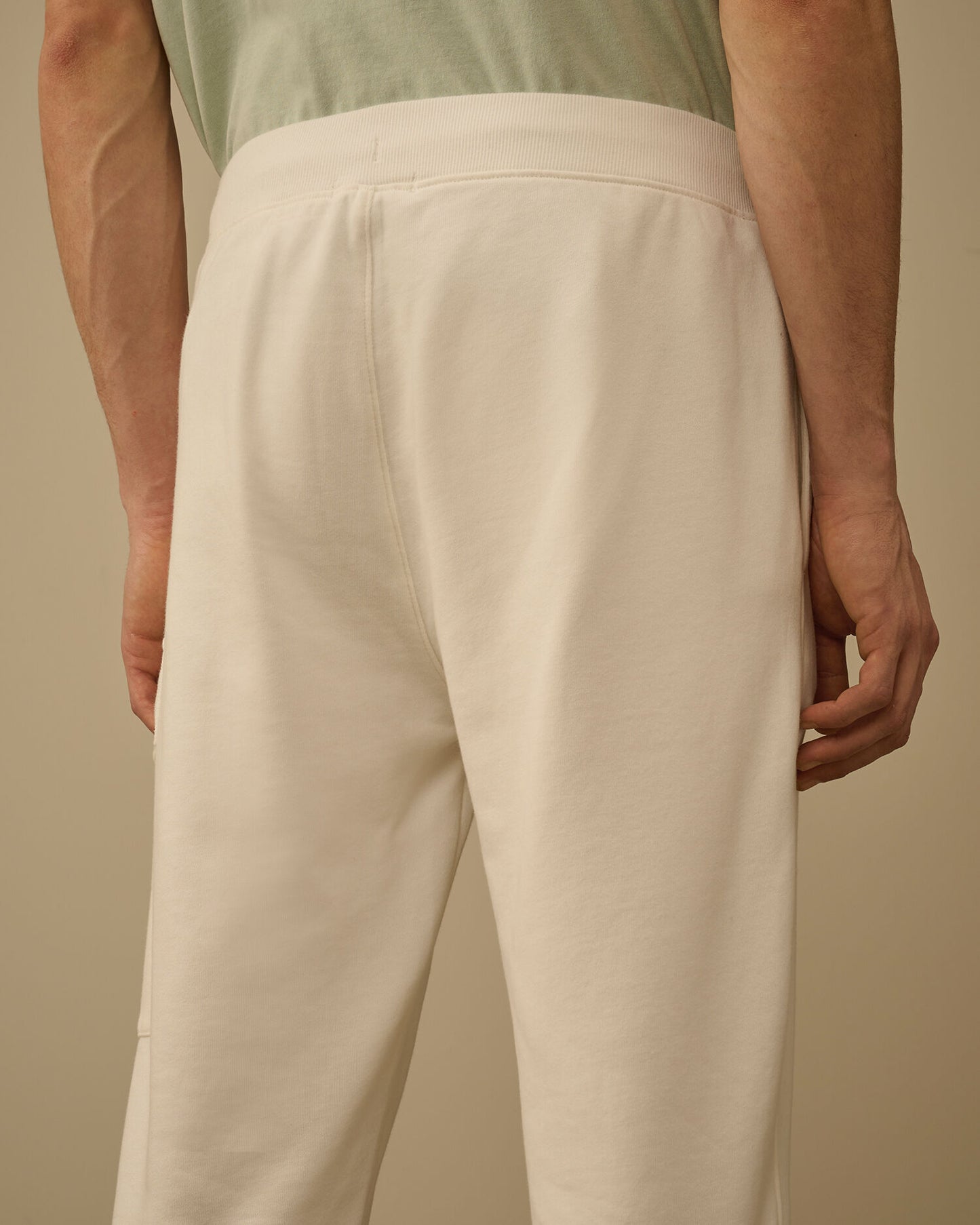 Diagonal Raised Fleece Cargo Lens Sweatpants, GAUZE WHITE