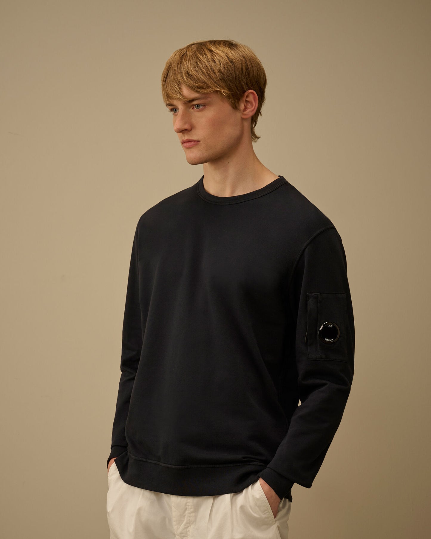 Light Fleece Crewneck Sweatshirt, TOTAL ECLIPSE - BLUE