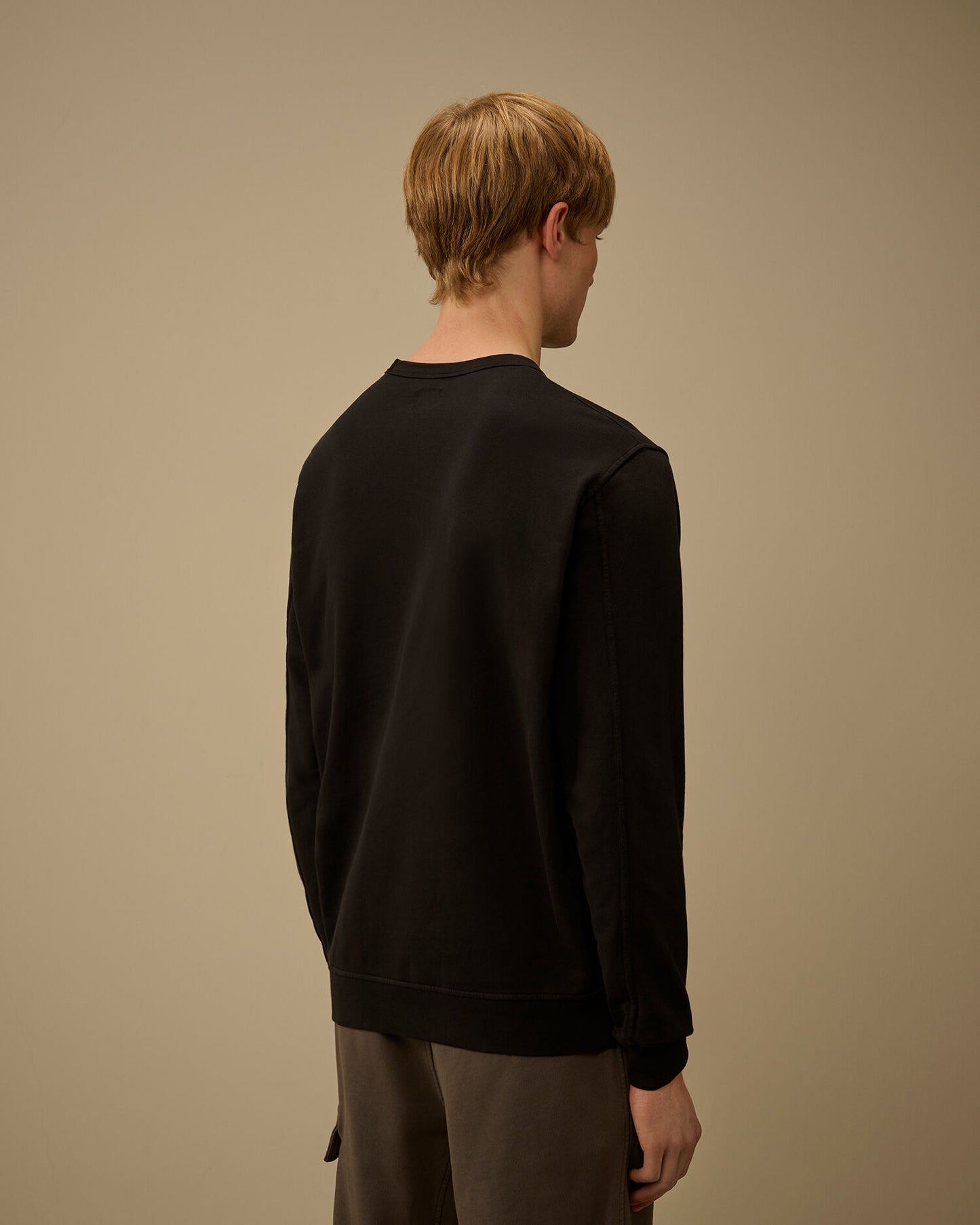 Light Fleece Crewneck Sweatshirt, BLACK