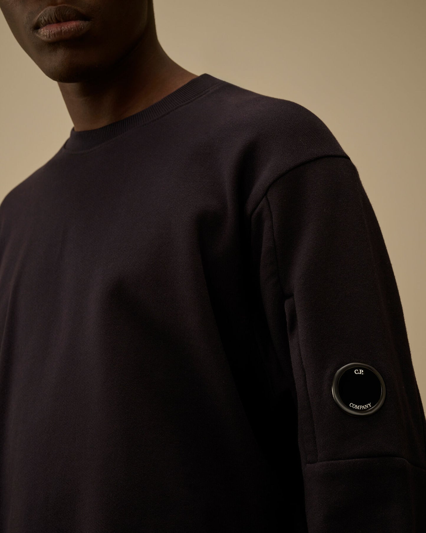 Diagonal Raised Fleece Crewneck Lens Sweatshirt, TOTAL ECLIPSE - BLUE