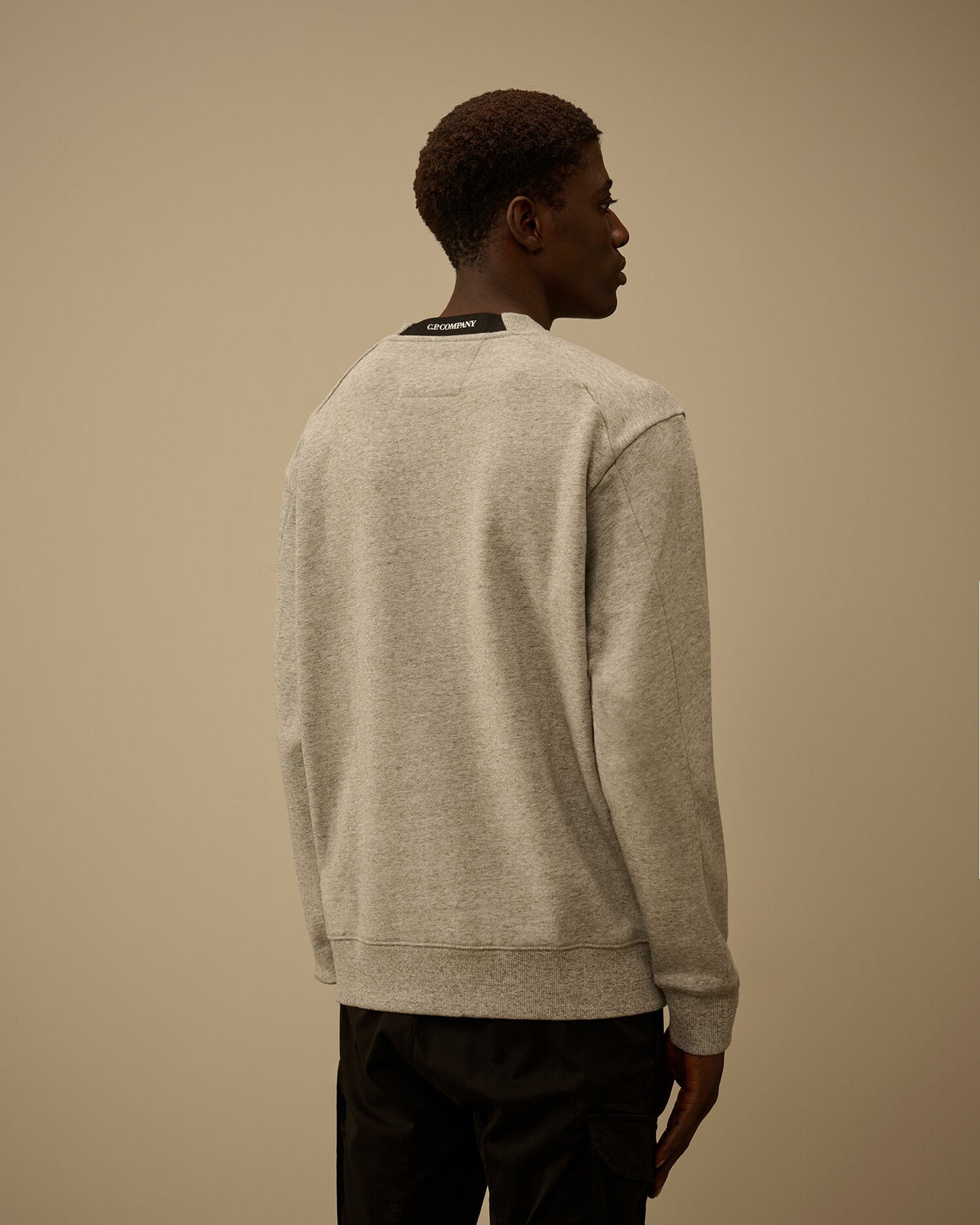 Diagonal Raised Fleece Crewneck Lens Sweatshirt, GREYSTONE MELANGE