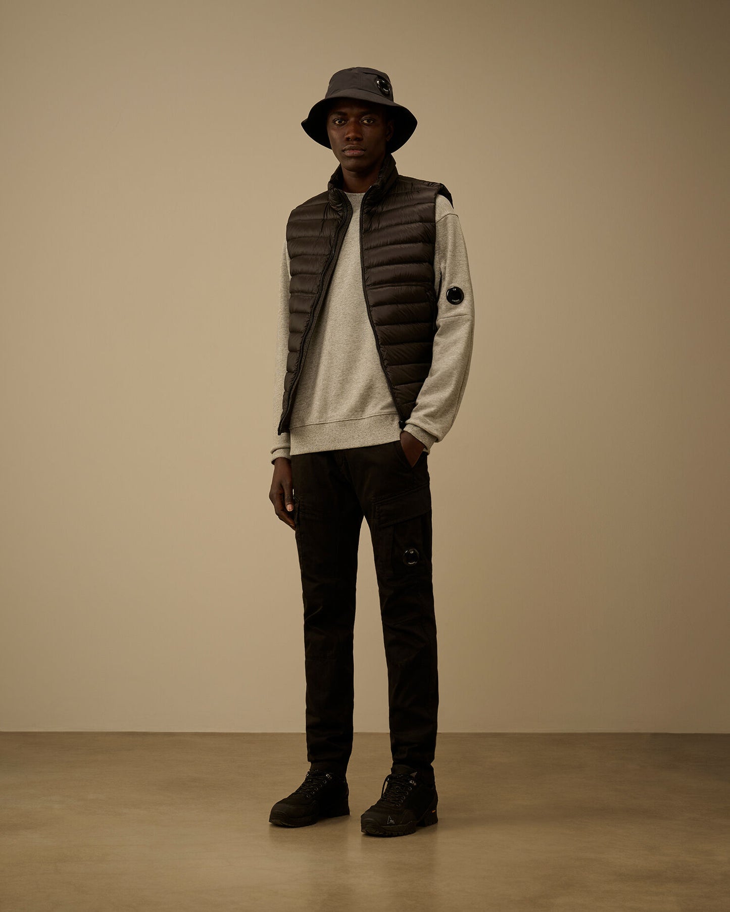 Diagonal Raised Fleece Crewneck Lens Sweatshirt, GREYSTONE MELANGE