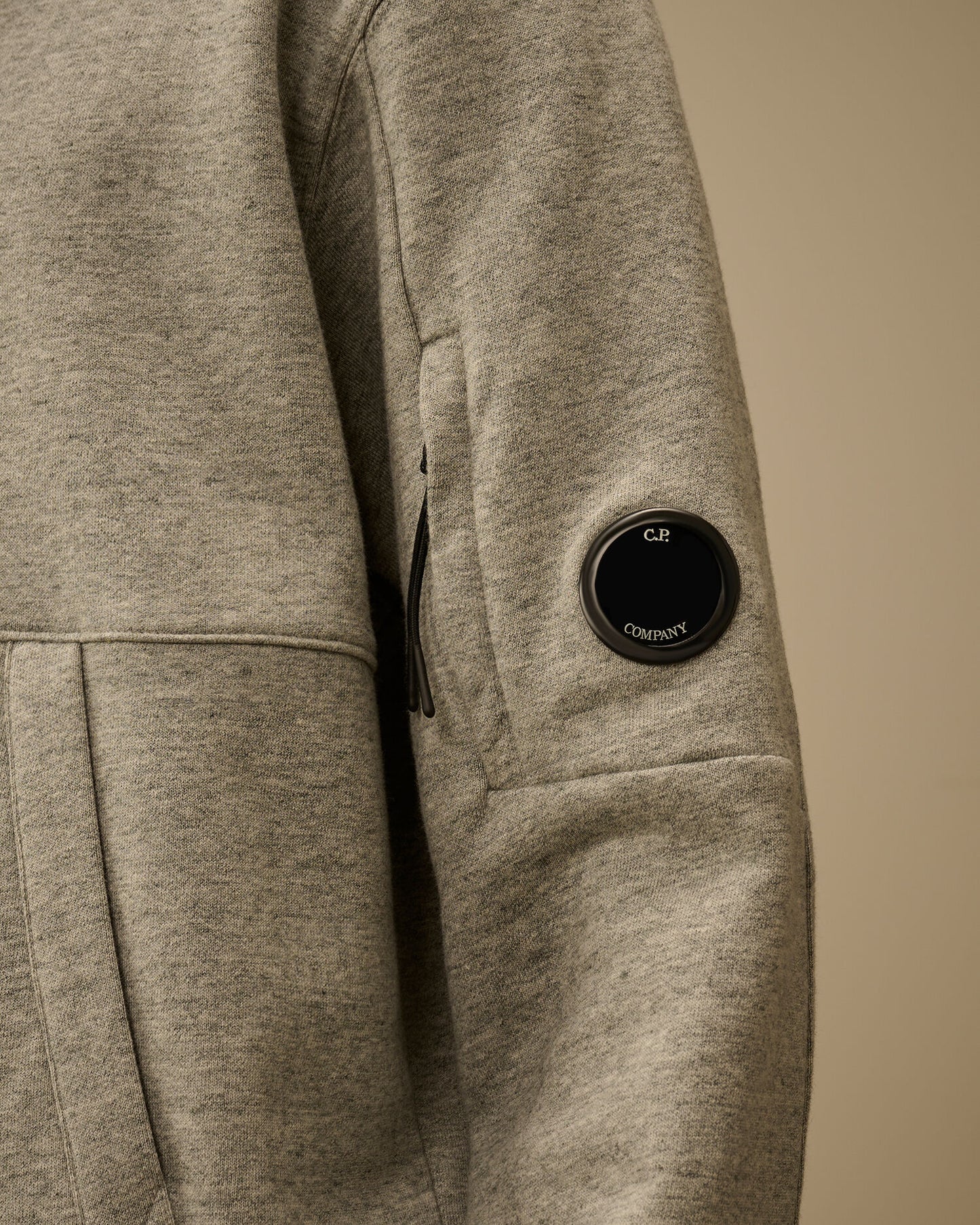Diagonal Raised Fleece Hooded Lens Sweatshirt, GREYSTONE MELANGE