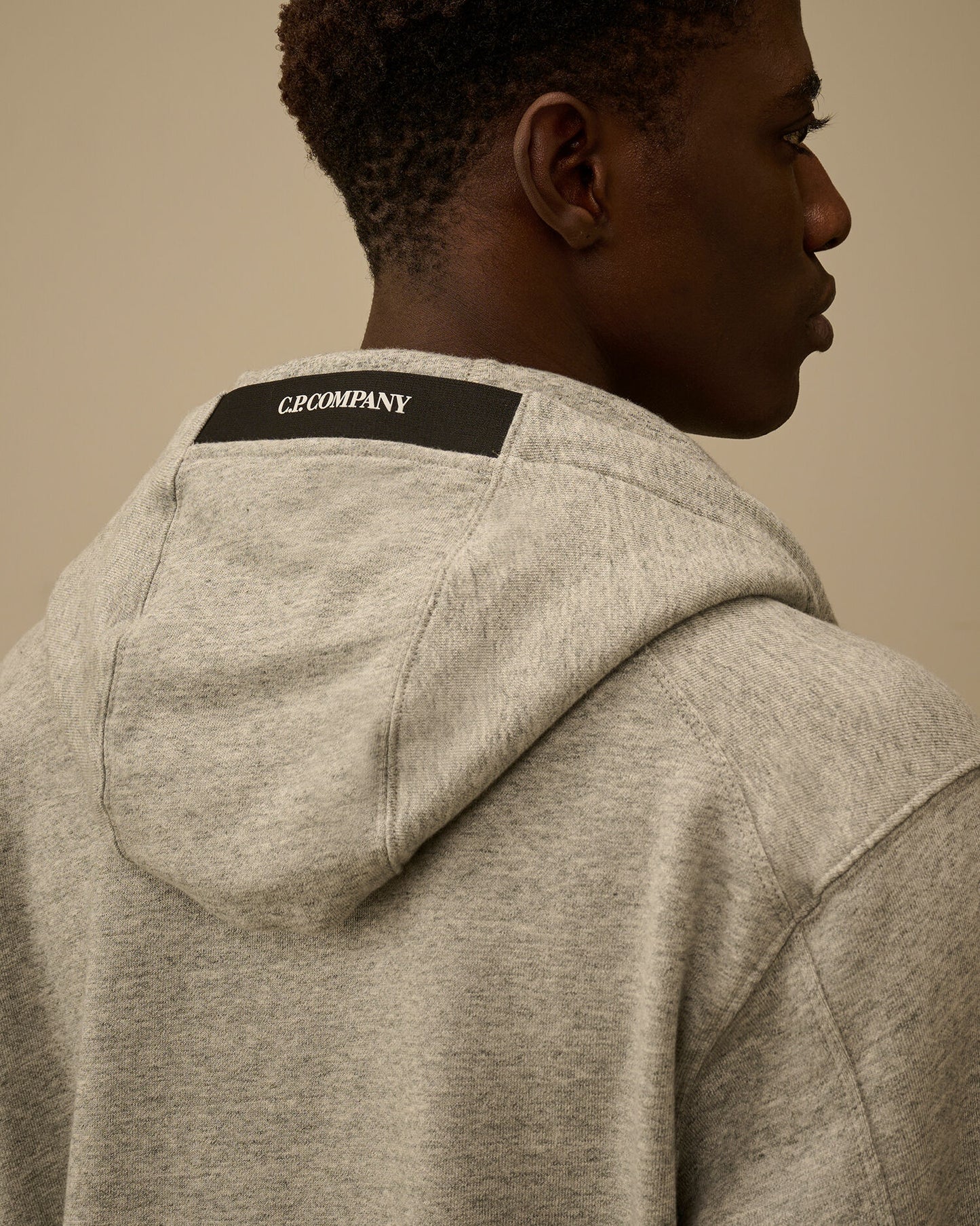 Diagonal Raised Fleece Hooded Lens Sweatshirt, GREYSTONE MELANGE