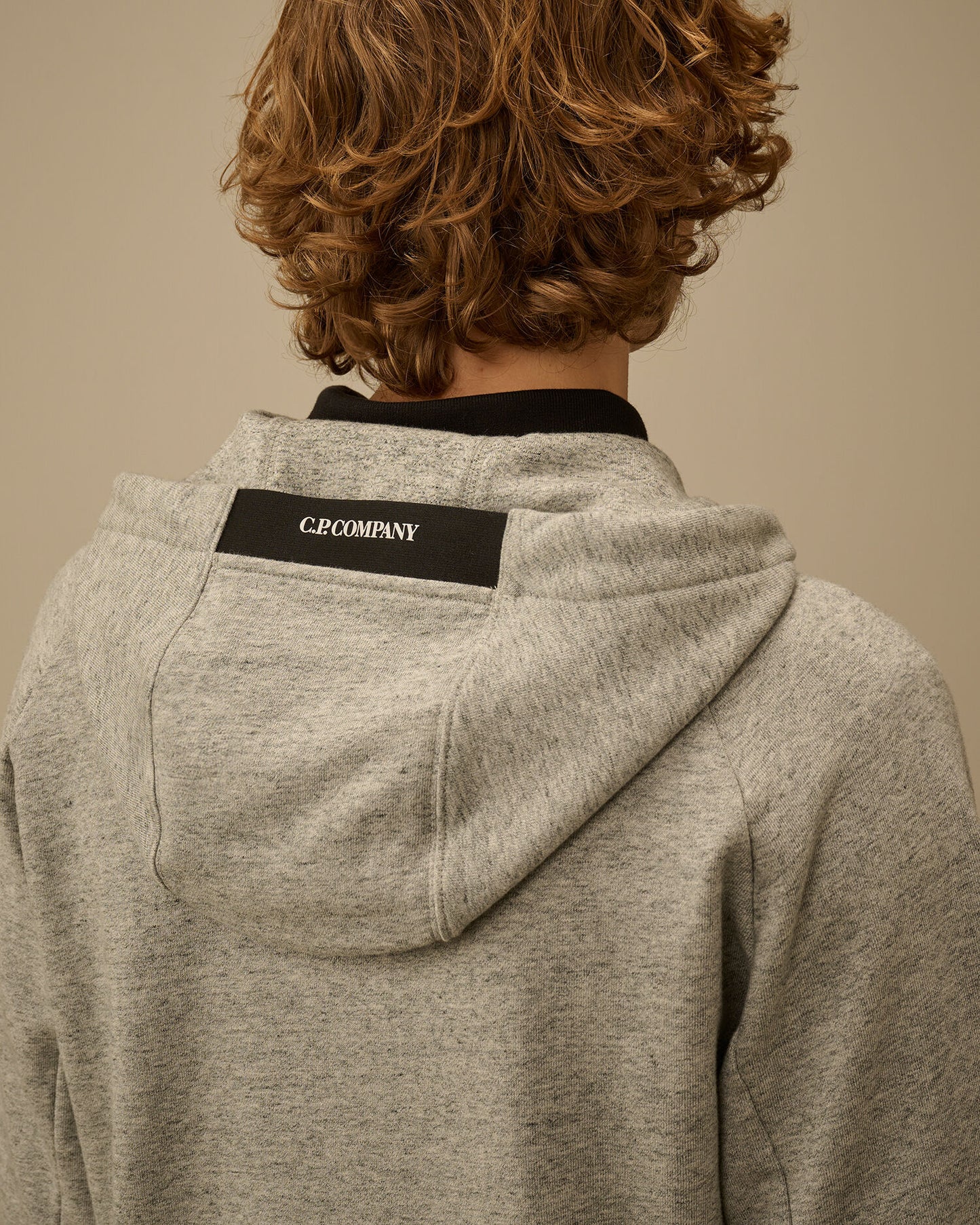 Diagonal Raised Fleece Zip Hooded Lens Sweatshirt, GREYSTONE MELANGE