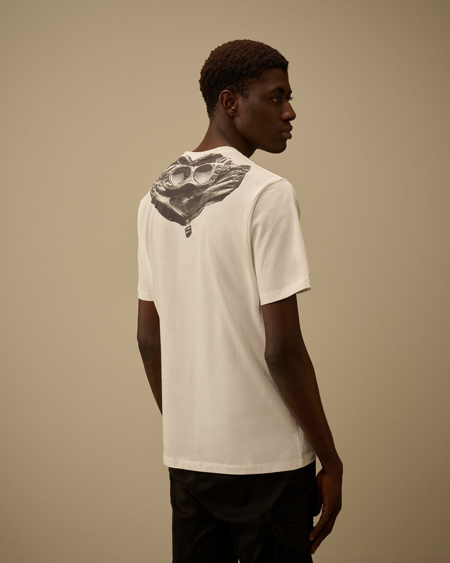 30/1 Jersey Short Sleeve Goggle T-Shirt, GAUZE WHITE