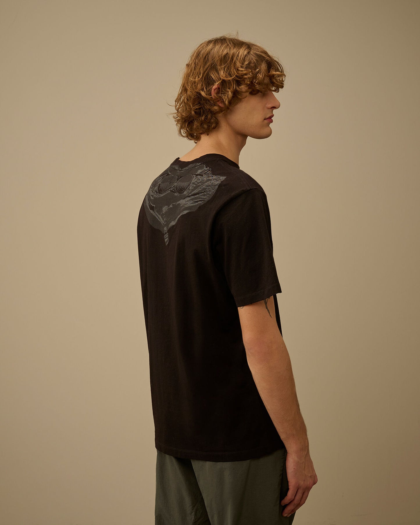 30/1 Jersey Short Sleeve Goggle T-Shirt, BLACK
