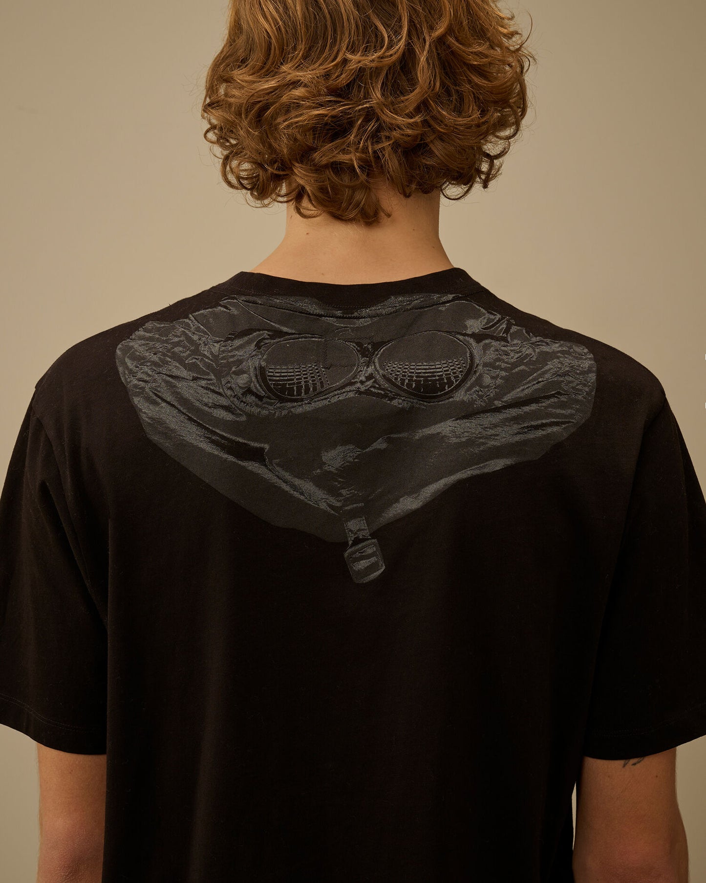 30/1 Jersey Short Sleeve Goggle T-Shirt, BLACK