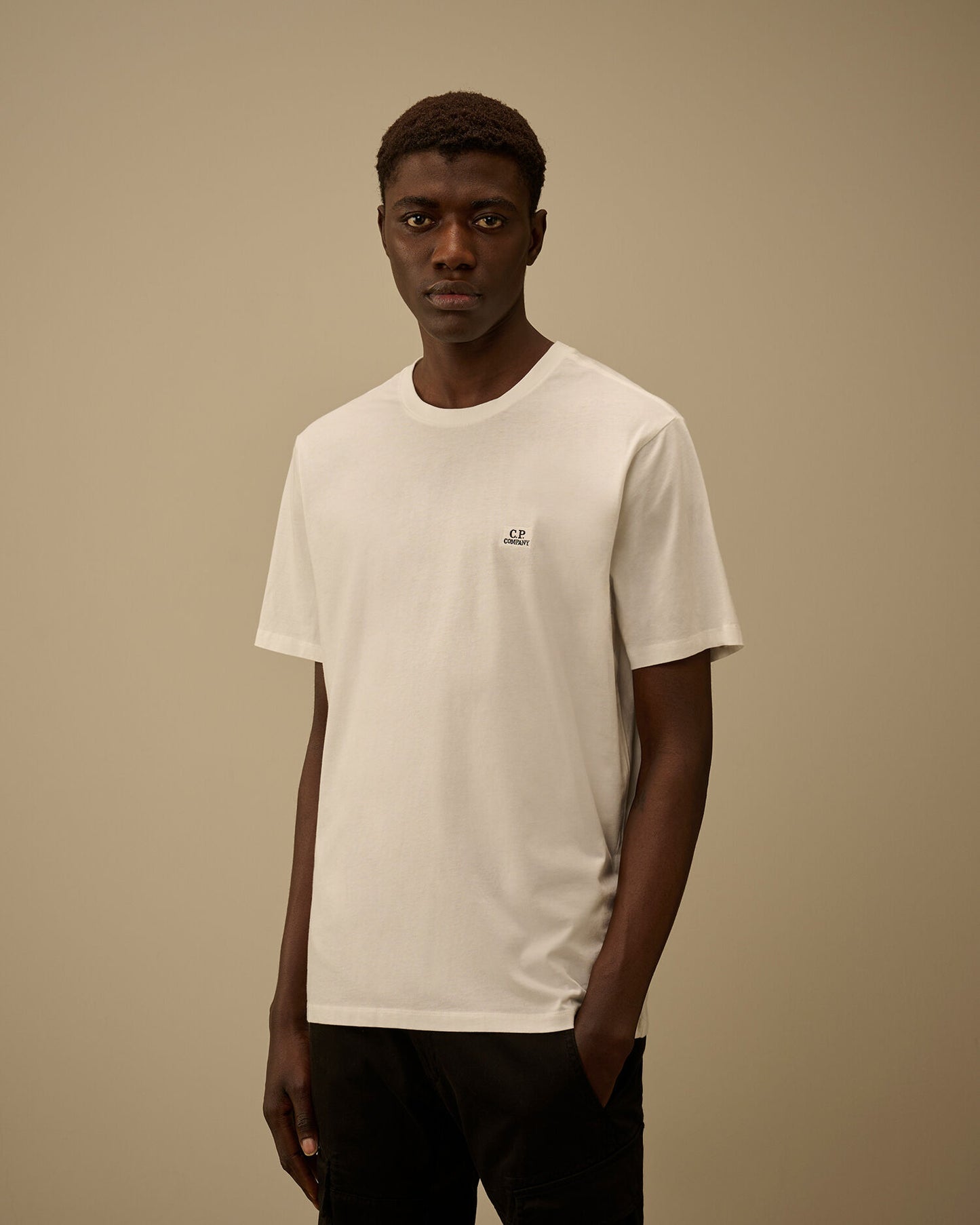 30/1 Jersey Short Sleeve Logo Patch T-Shirt, GAUZE WHITE