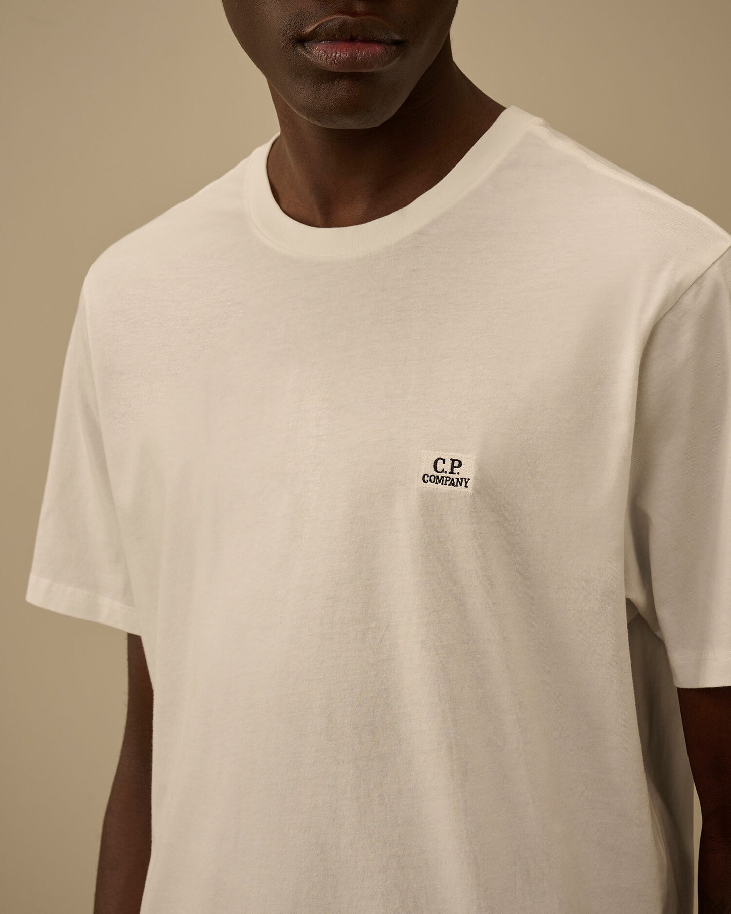 30/1 Jersey Short Sleeve Logo Patch T-Shirt, GAUZE WHITE