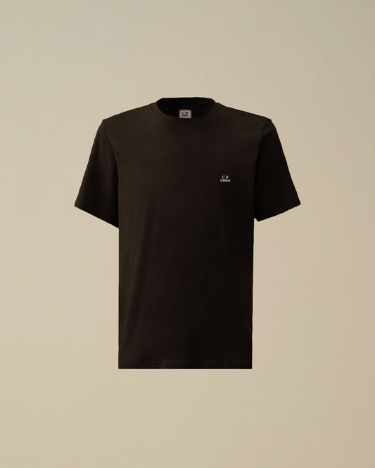 30/1 Jersey Short Sleeve Logo Patch T-Shirt, BLACK